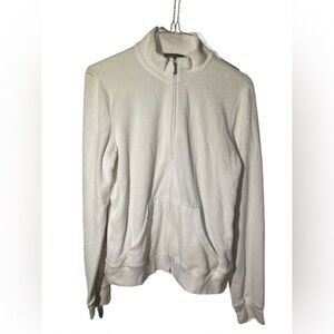 Juicy Couture White Terry Zip-Up